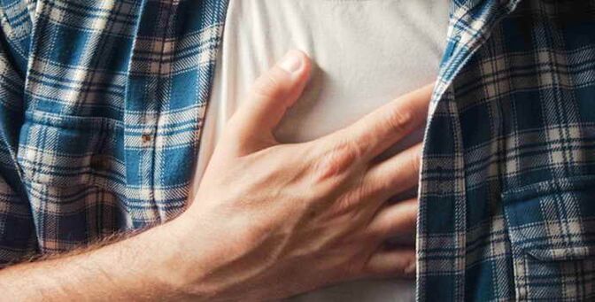 Breast pain for osteochondrosis