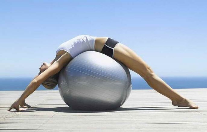Fit ball exercises with thoraxosteochondrosis